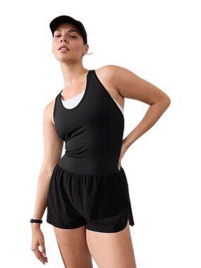 Athleta Crossover Runsie Women’s Medium Black Romper NWT